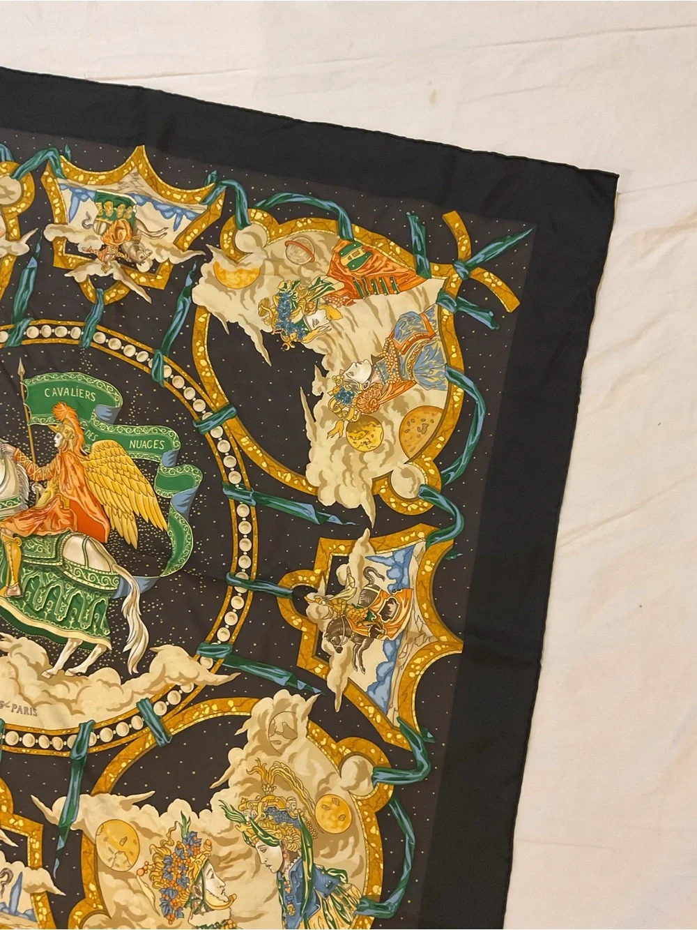 Hermes Cavaliers Des Nuages Carre 90 Silk Scarf